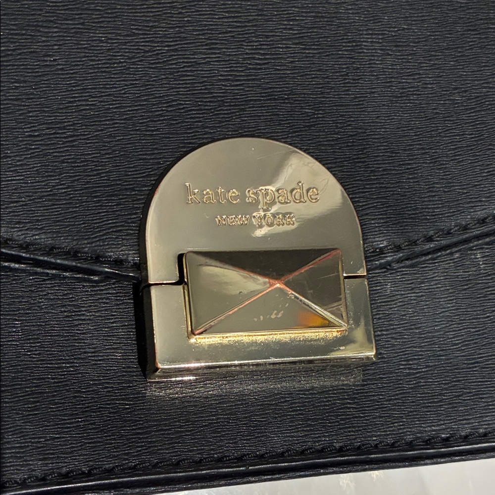 kate spade Black Leather Crossbody with Gold-Tone Chain Accent - Picture 2 of 6
